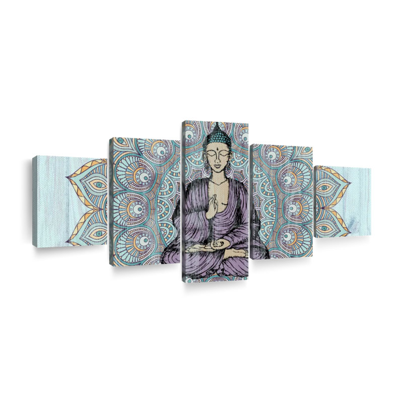 Bouddha en méditation, reproduction sur toile, H 24 po x l 55 po x P 1,25 po