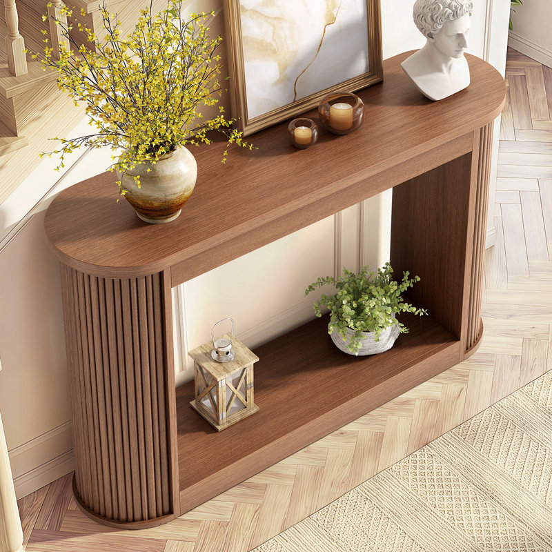 Console de rangement cannelée de 42,9 po pour salon d'entrée