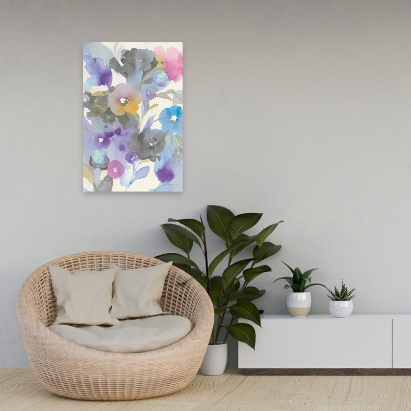 Abstrait et bijou bleu I Garden, H 24 po x l 16 po