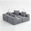 Boneless Modular Sectional For Living Room, Full-Foam Build, Textured Light Green Upholstery, Compact Compressed Package, Simple Assembly, Overall 111"X74"X24", 37" Module Size-Light Green-1492376820