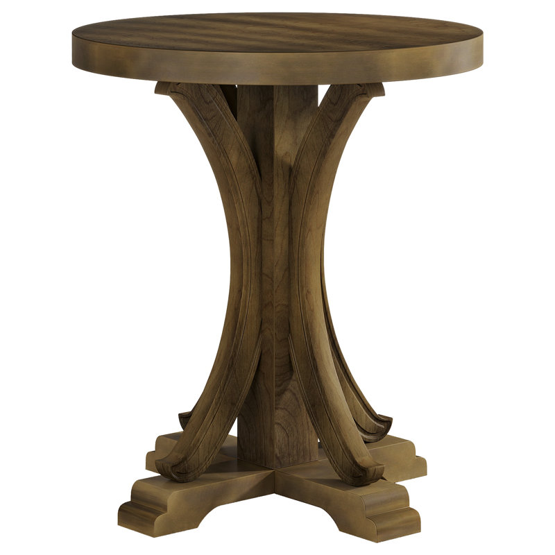 23" Solid Wood Pedestal Dining Table