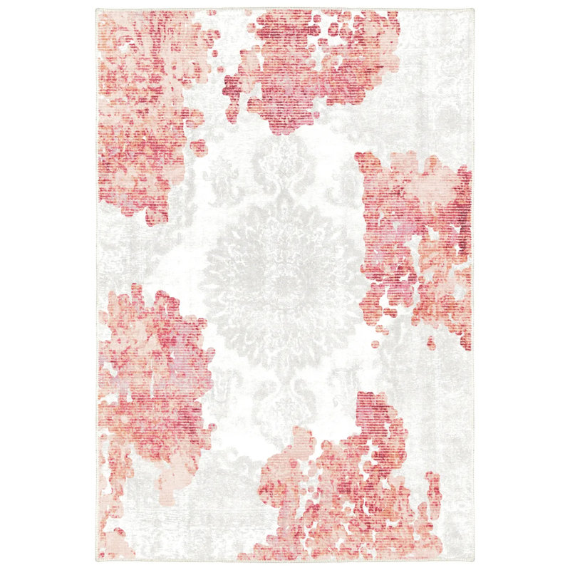 Lenora Vintage Look Cream Machine Woven Cotton Polyester Area Rug