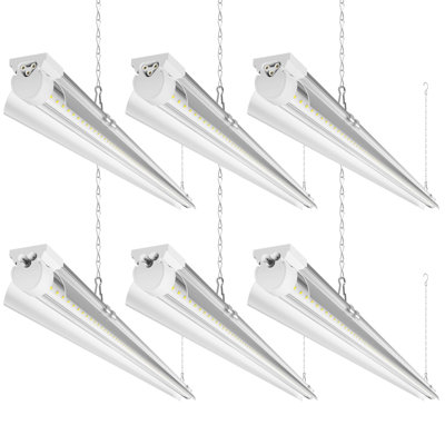 Barrina T8 Led Shop Light 4ft, 40w 5500lm 5000k, Clear Cover, Garage Lights Ceiling, V-shape Led Light Fixture, Work Shop Lights For Garage, Warehouse, Basement, Etl Listed, 2 Packs