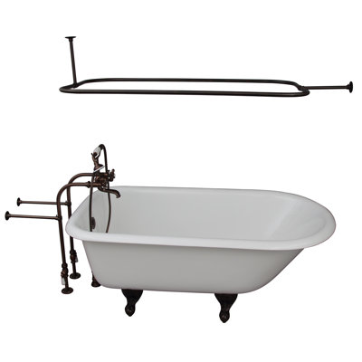 Brocton 68 " L x 30.13 " W Freestanding and Mounting / Installation Required Soaking Cast Iron Bathtub with Faucet