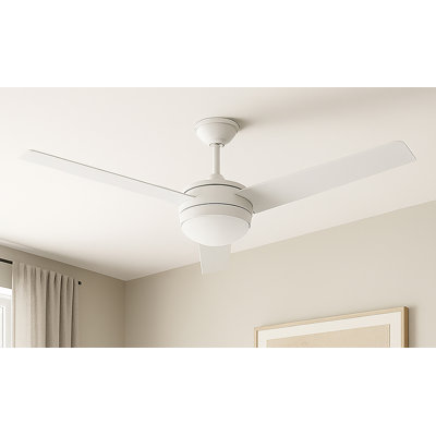 Davis - 52'' 3 Blade LED Ceiling Fan - White Finish