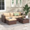 Ensemble de conversation modulaire pour patio avec coussins 3 personnes Abler