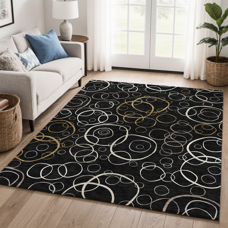 Tapis lavable à la machine de qualité supérieure Mayfield AMF2408, Noir, 3 pi x 5 pi