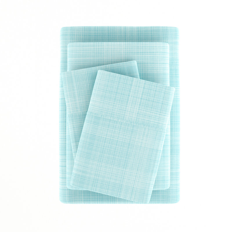 Aqua Twin Microfiber Wrinkle-Proof Bedding Set