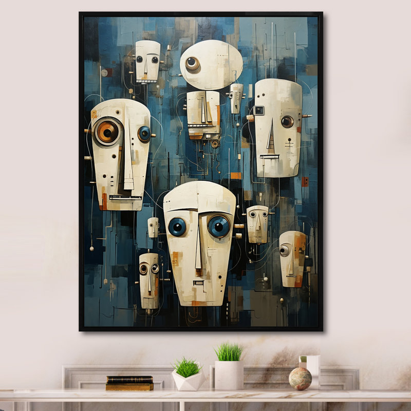 L'art de la robotique II sur toile, H 40 po x l 30 po x P 1,5 po, Cadre flottant noir