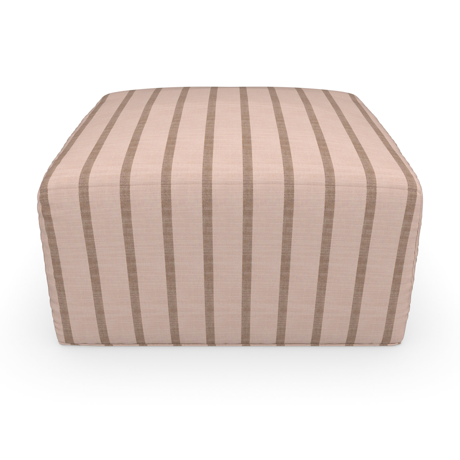 Praia Sunbrella® Patio Ottoman, 16" H x 29" W x 29" D, Unwind Cameo Striped Sunbrella®