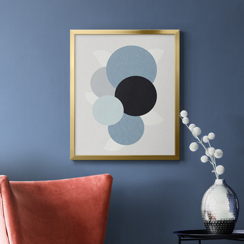 Toile encadrée de qualité supérieure Shapely Blues II - prête à être accrochée, H 20 po x l 16 po, Or