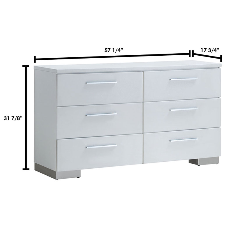 Commode double 6 tiroirs Vegard, Blanc