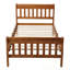 Lit plateforme simple en bois avec tête et pied de lit-288573051