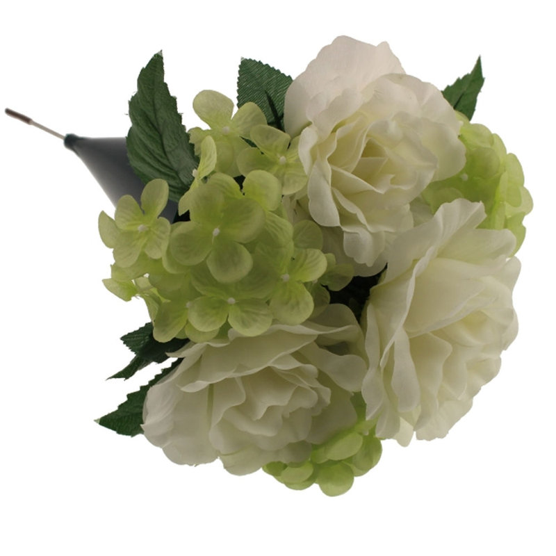 Fabric Mixed Assortment Arrangement in Pot, White