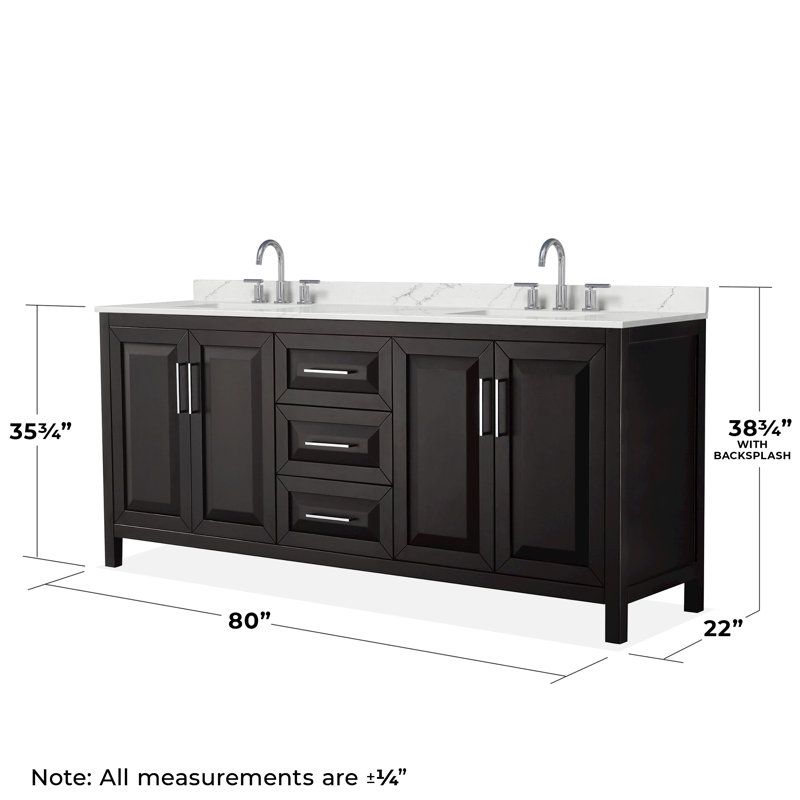 Daria 80'' W Vanity, Polished Chrome, Brown, Giotto Quartz