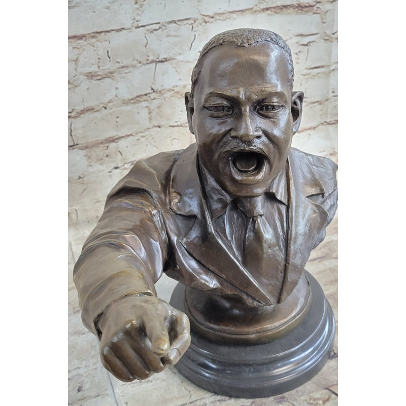 Sculpture en bronze de Martin Luther King Jr. MLK, art original de 12 po x 15 po