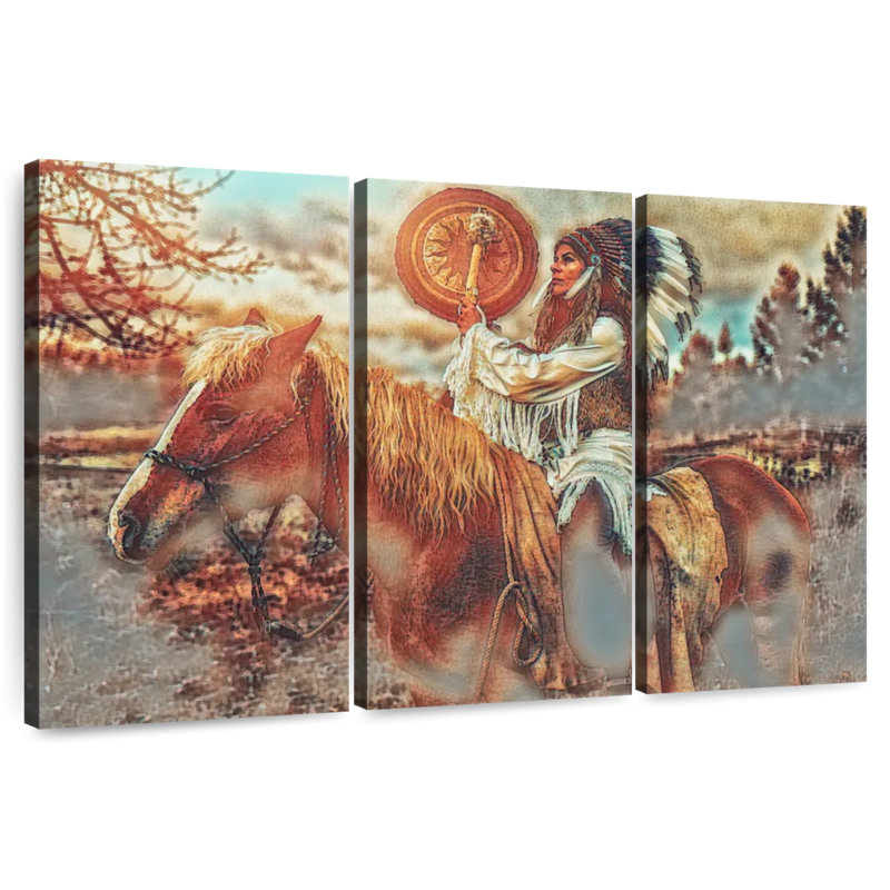 Lelar Indian War Horse, 32" H x 50" W