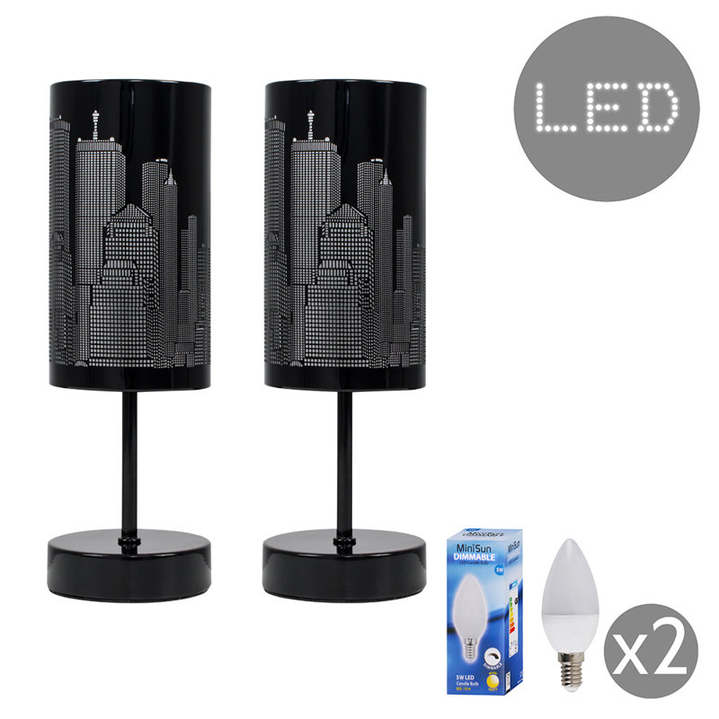 Elane Metal Table Lamp, Black