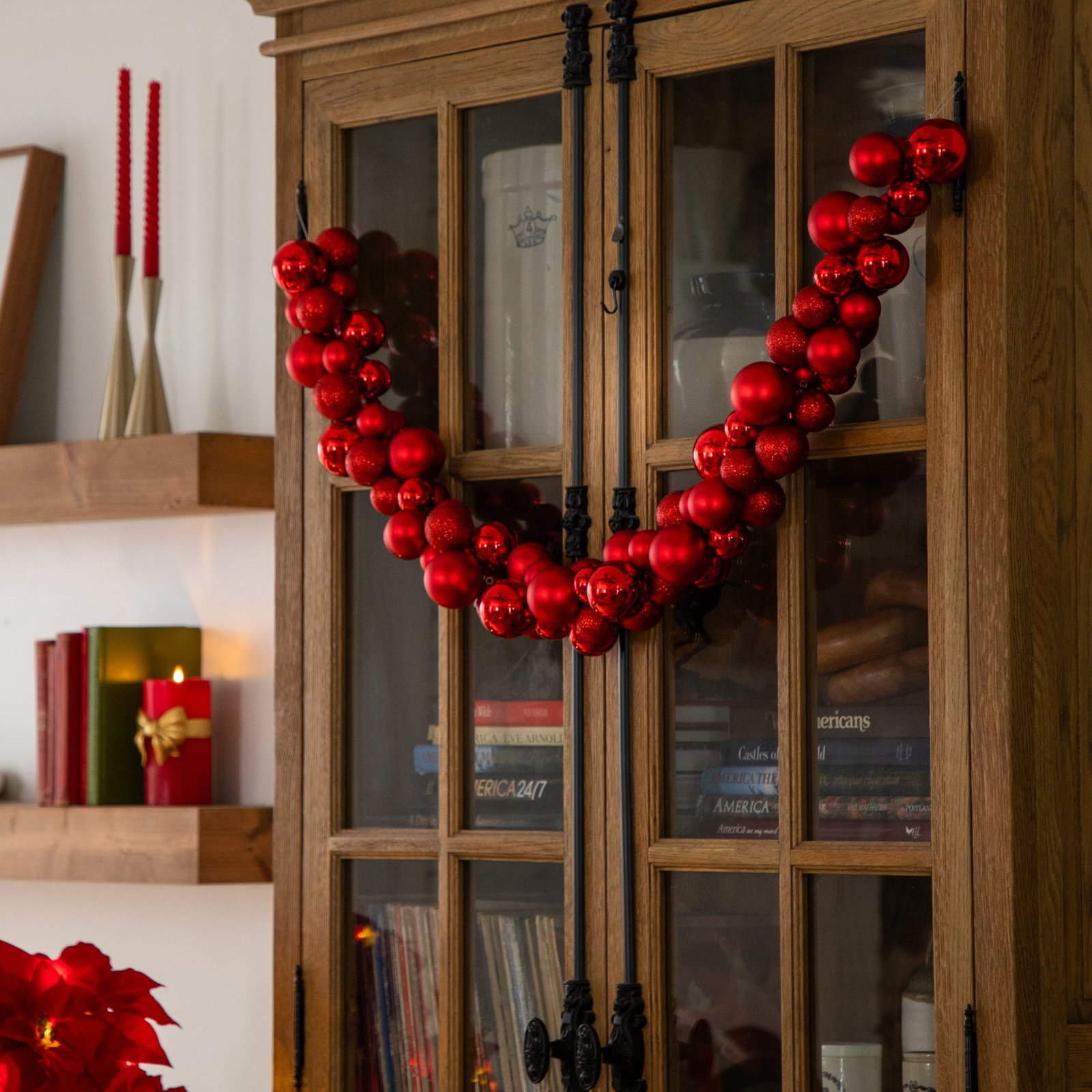 6ft. Christmas Garland with Red Shatterproof Ornaments