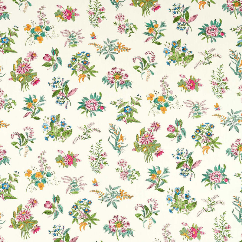 Woodland Floral Fabric, Peridot/Ruby/Pearl