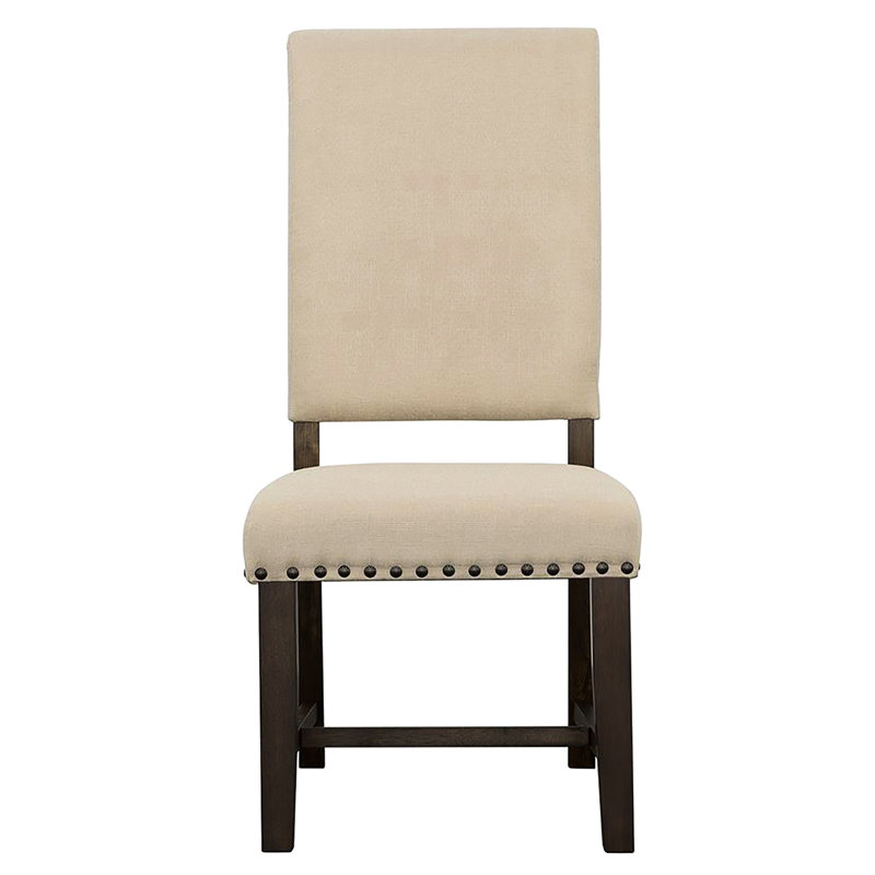 2 chaises rembourrées beiges - aspect rustique pour la table de salle à manger