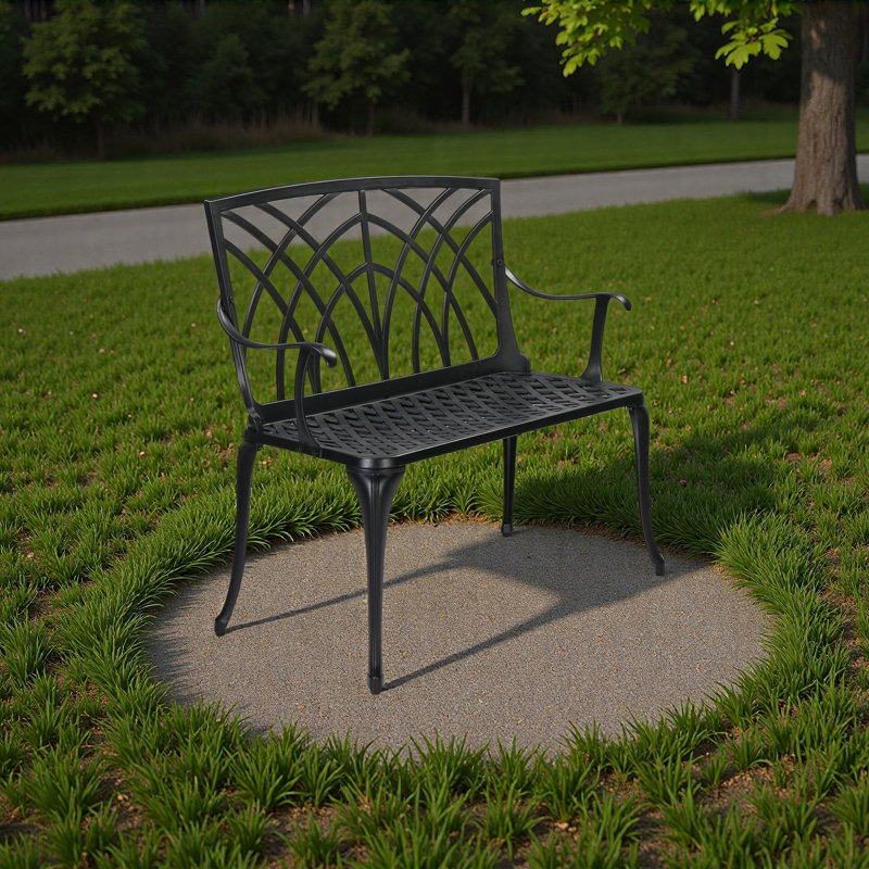 Banc d'extérieur en aluminium 38 po à dossier orchidée