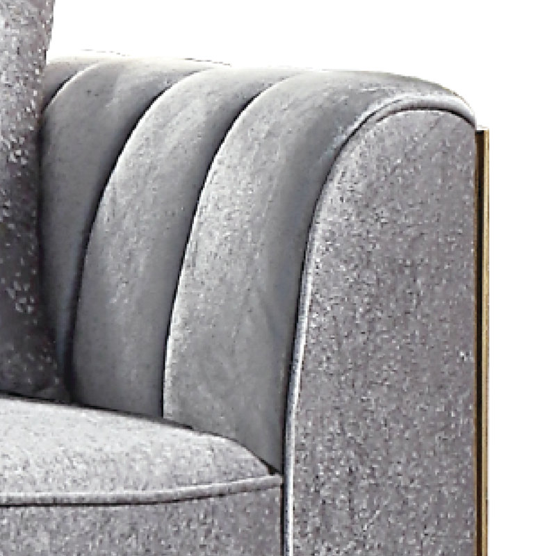 Canapé en velours 91,6 po Arron, Velvet argent