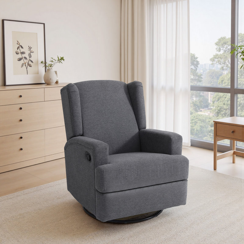 Fauteuil inclinable et oscillant rembourré classique, Gris