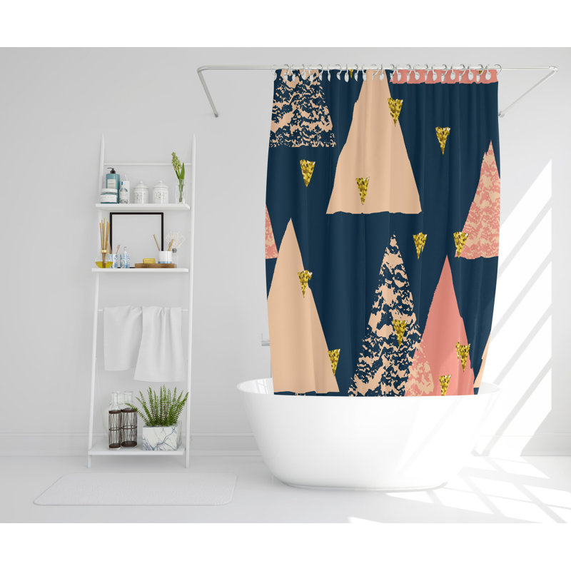 Kordell 2 Piece Polyester Shower Curtain Set, 168cm H x 168cm W