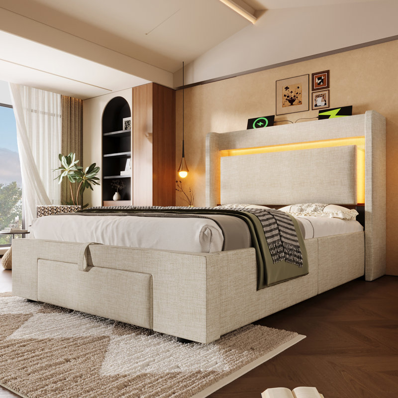 Bed, European Single (90 x 200 cm), Beige
