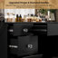 Greyden Vanity Set With LED Mirror & Power Outlets, 9 Drawers with Diamond Handles-2063545914