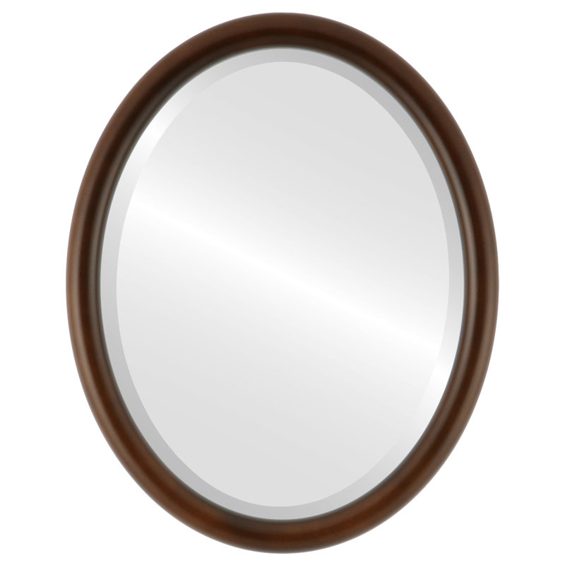 Rowles Oval Mirror, Walnut, 21.375" x 17.375"