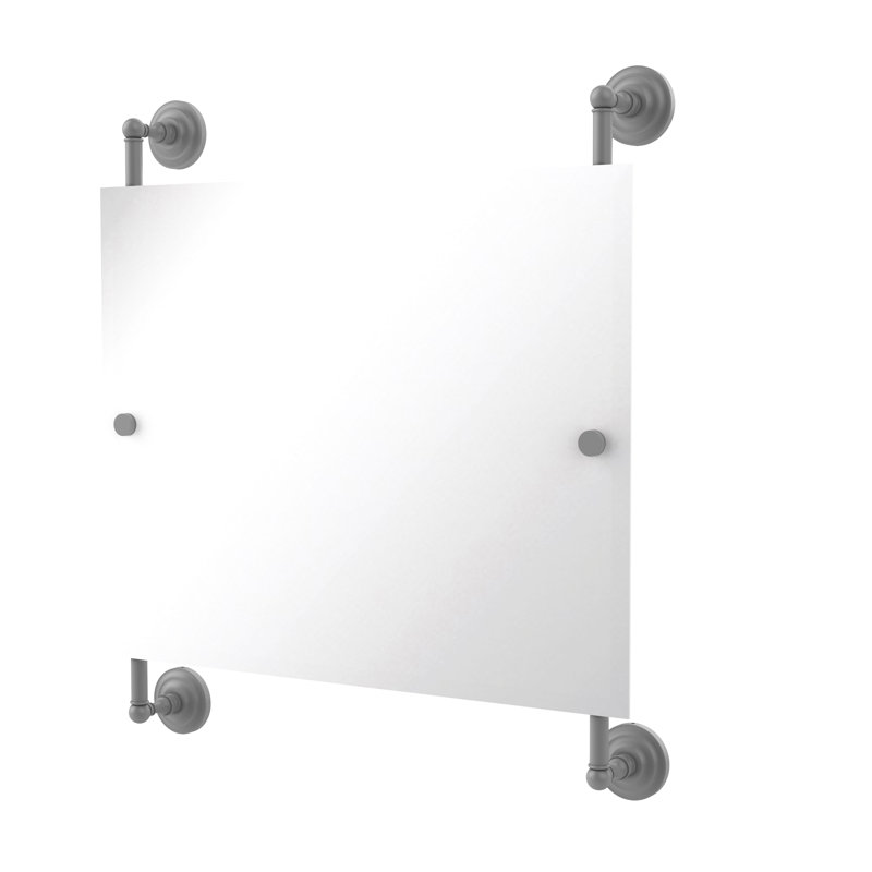 Miroir accent biseauté traditionnel Jhene Landscape, Gris mat