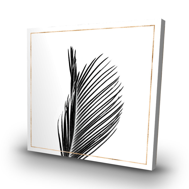 Areca palm with line - 32"x32" art on canvas