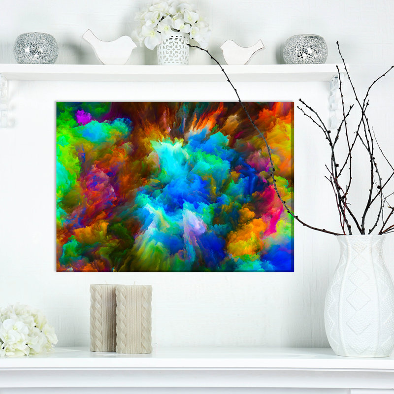 « color 3d explosion », reproduction d’impression sur toile tendue, H 20 po x l 20 po x P 1 po