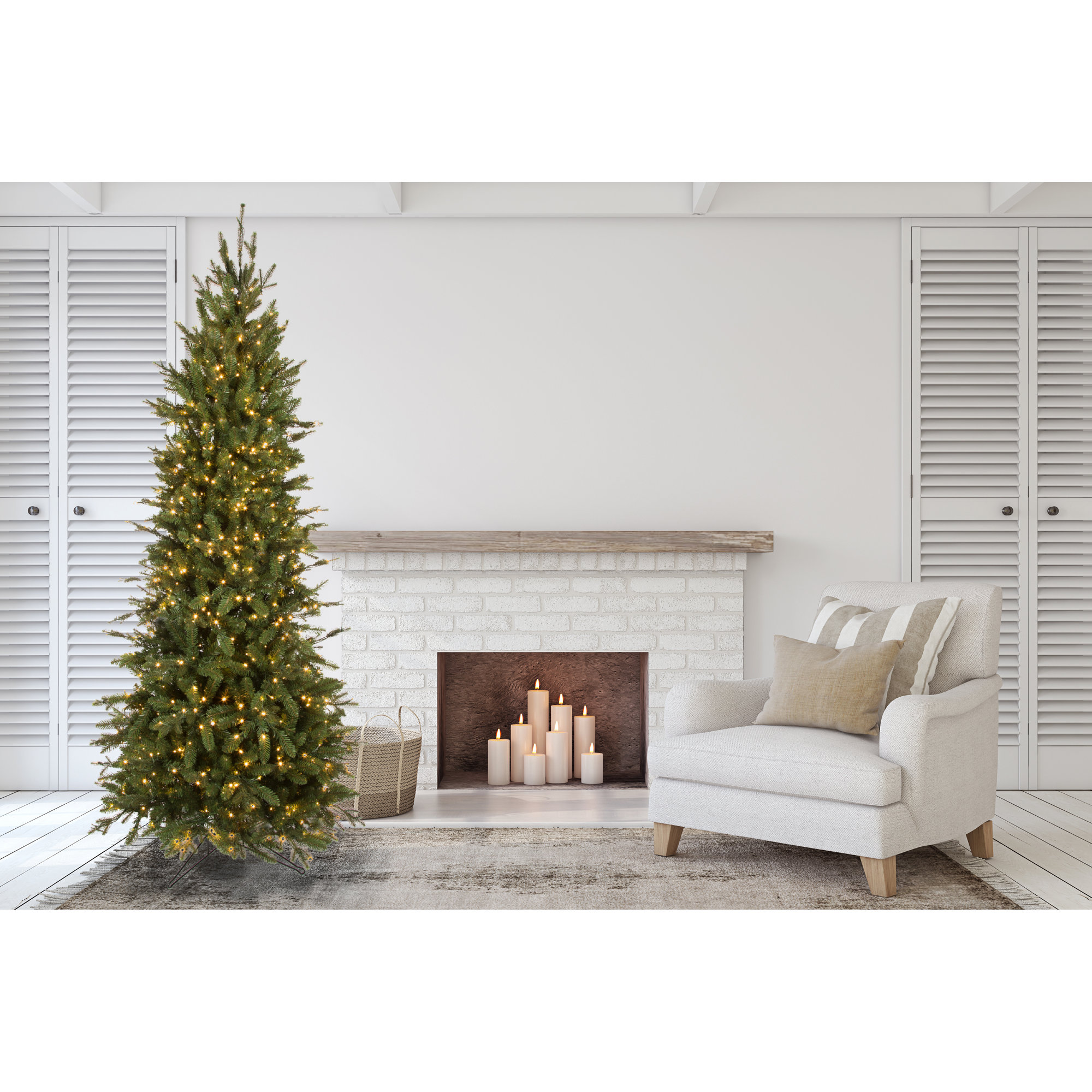 Lighted Artificial Christmas Tree, 12'