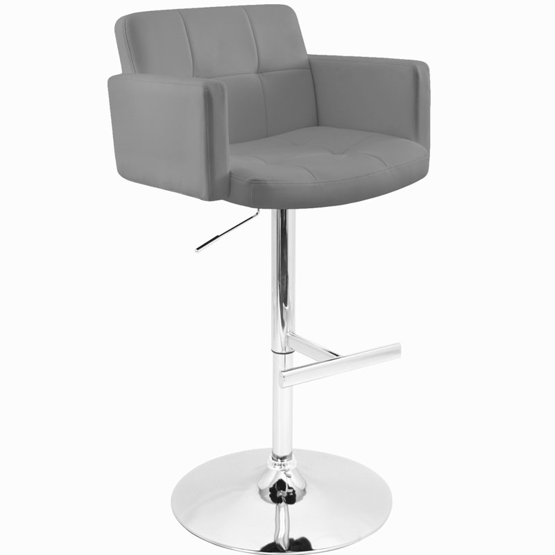 Delshawn Swivel Upholstered Adjustable Height Counter Stool with Metal Frame