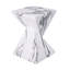 Table d'appoint moderne en béton 18,5 po de hauteur, table de bout de patio avec motif cannelé sculptural, table d'appoint minimaliste géométrique résistante aux intempéries pour jardin, balcon et bord de piscine, faux marbre-408777060-408777064