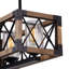 Luminaire suspendu rectangulaire en bois et métal avec abat-jour en verre Daberechi