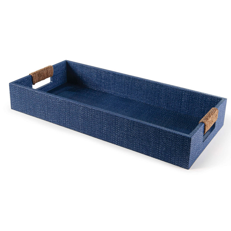 Logia Resin Decorative Tray, White, 3.5" H x 24" W x 11" L