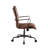 Chocolate Top Grain Leather Chair With 360 Degree Swivel, Lift For Adjustable Height, Padded Back And Seat, Horizontal High , Metal Armrest, 5 - Star Base Office Of Leather, Swivel Seat & Antique