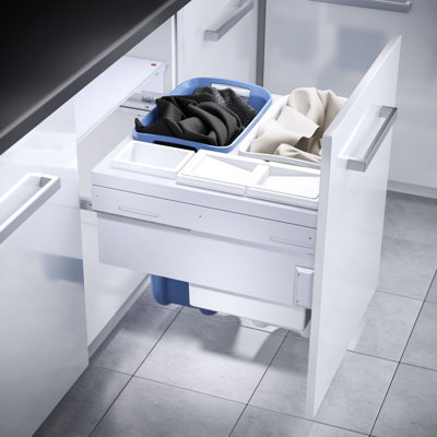 Plastic Cabinet Laundry Bin with Handles