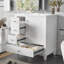 Meuble-lavabo élégant avec lavabo - meuble-lavabo autoportant noir de 30 po avec cadre en bois massif, porte à fermeture en douceur, lavabo en céramique et grand espace de rangement-114013903