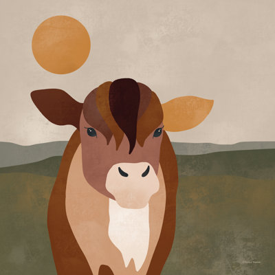 «Mod Boho Cow On Canvas» par Rachel Nieman, reproduction