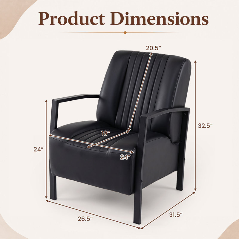 Chaise d'appoint moderne 2 pièces avec dossier rembourré avec cadre en métal noir, 2
