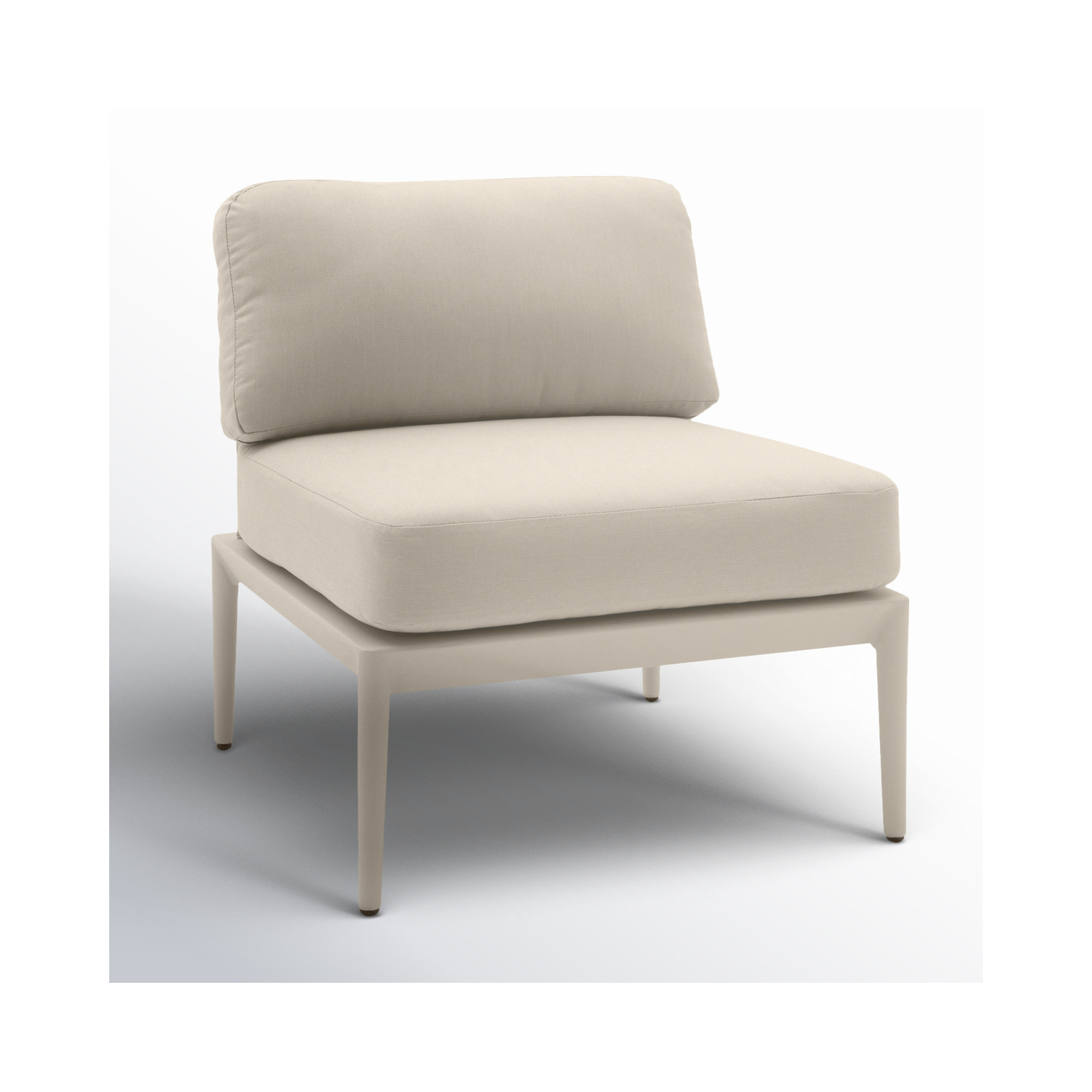 Idda Metal Outdoor Armless Lounge Chair, Taupe