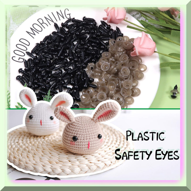 150pcs 6mm Plastic Safety Eyes with Washers