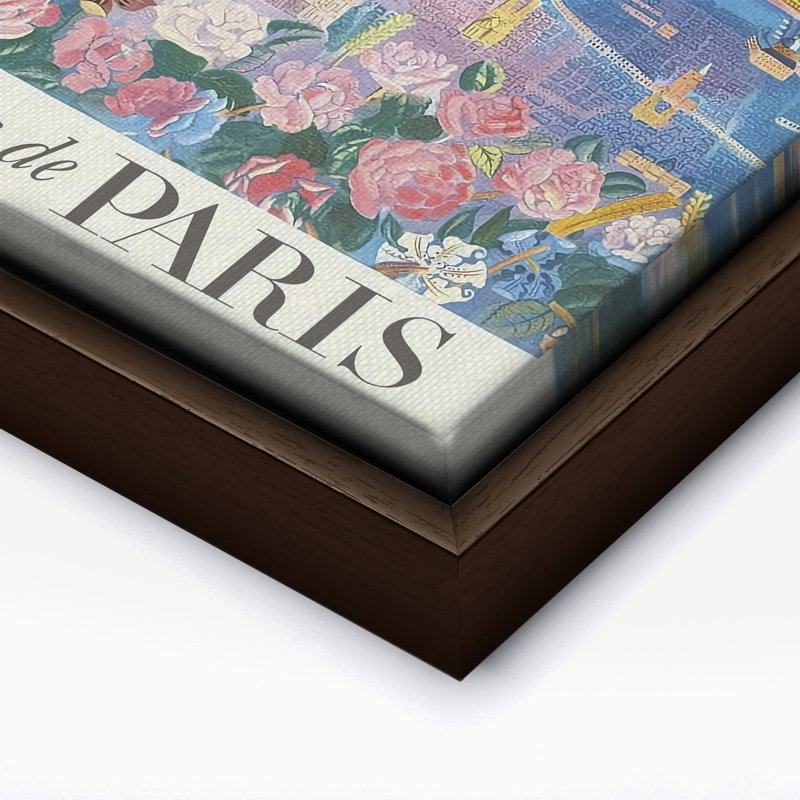 Les Floralies de Paris, Canevas, Encadrement brun, H 11 po x l 14 po