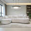 Ensemble de canapé modulaire courbé 2 pièces avec coussins, mobilier de salon ergonomique minimaliste, sièges modernes, sans assemblage, canapé et méridienne, beige-506728418