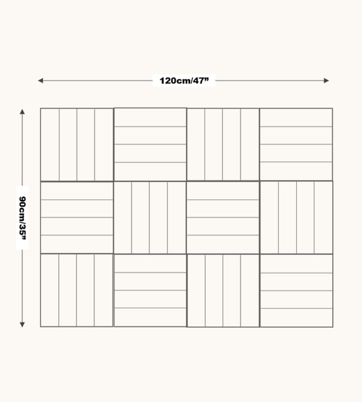 Warm White Large Felt Wall Tiles with Removable Adhesive Tabs